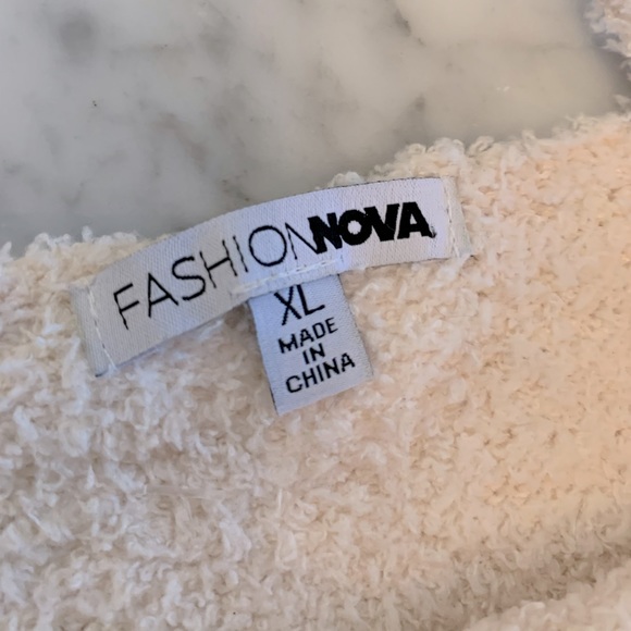 Fashion Nova cropped tank + short set in fuzzy squishy cozy cream size XL - Picture 3 of 9